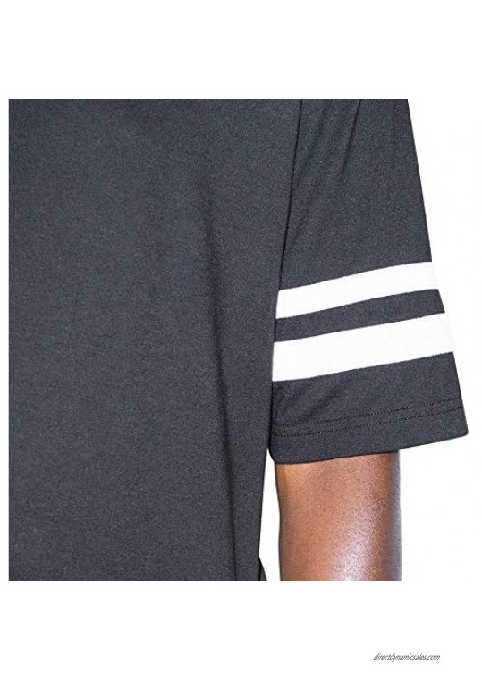 American Apparel Men's 50/50 Football V-Neck Short Sleeve T-Shirt