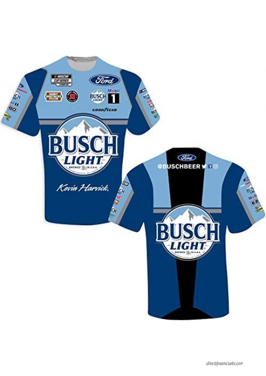Checkered Flag Kevin Harvick 2021 Busch Lt Sublimated Uniform T-Shirt Blue