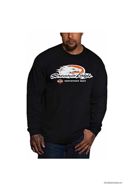 Harley-Davidson Men's Screamin' eagle Long Sleeve Crew-Neck Shirt - Black