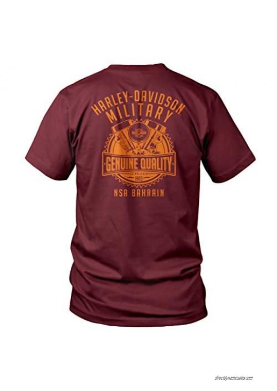 Harley-Davidson Military - Men's Maroon Short-Sleeve Graphic T-Shirt - NSA Bahrain | Cutback