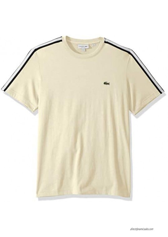 Lacoste Mens Short Sleeve Jersey Striped Sleeve T-Shirt