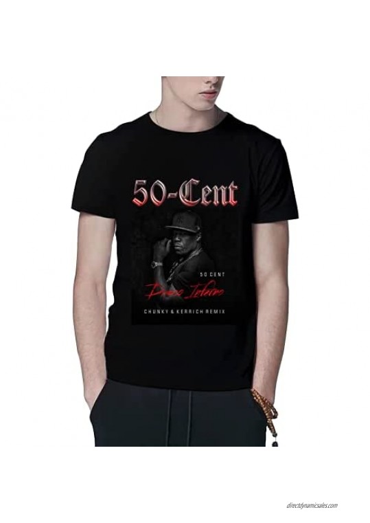 Men's 50 Cent and Doggy Dogg Shirt Rapper Hip Hop Casual T-Shirt Round Neck Short Sleeve Summer Basic Tee Tops for Men