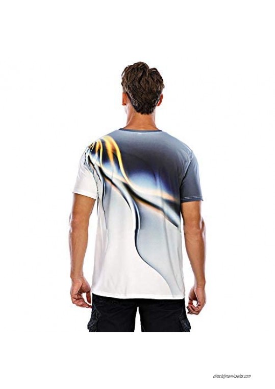 Men's Abstract Graphic T-Shirt Print Short Sleeve Daily Tops Streetwear Exaggerated Round Neck