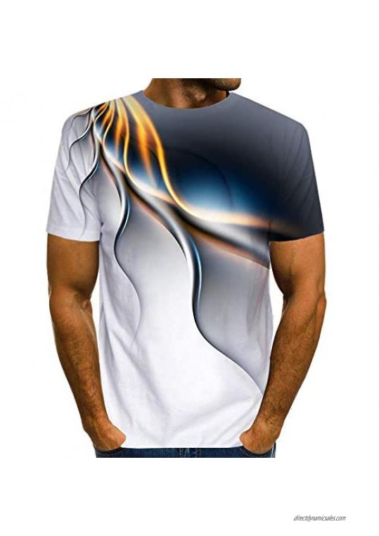Men's Abstract Graphic T-Shirt Print Short Sleeve Daily Tops Streetwear Exaggerated Round Neck