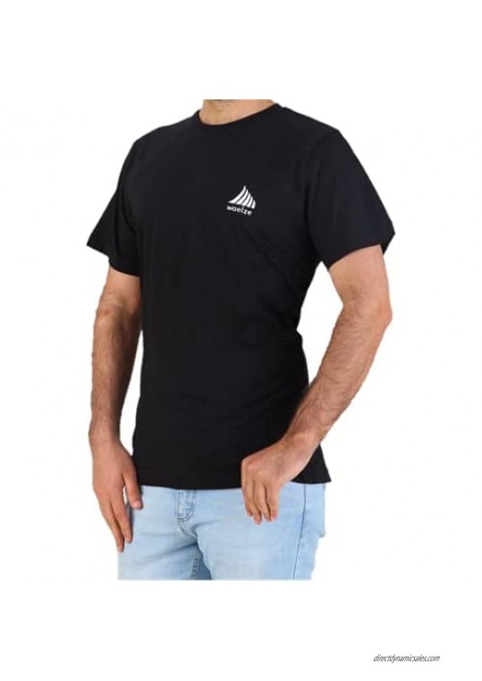 wze WAELZE Men's Cotton Short-Sleeve Seamless Run Crewneck T-Shirt
