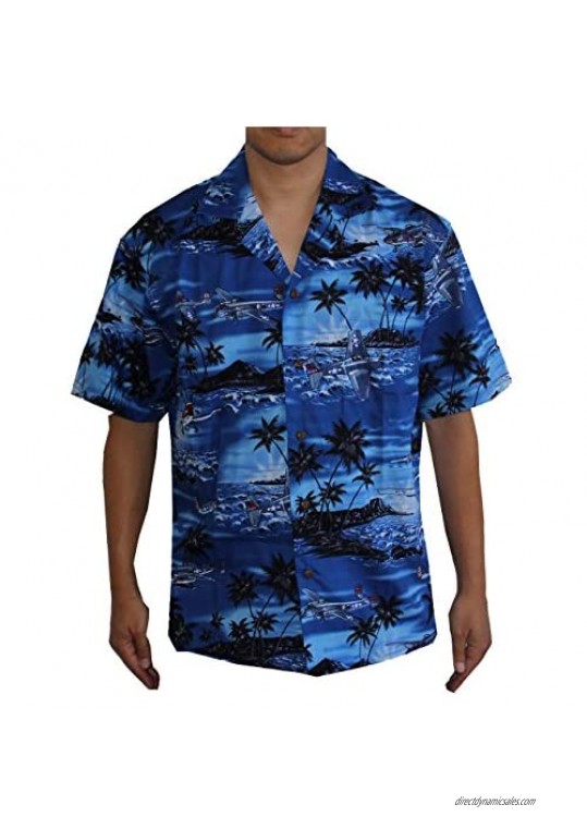 Alohawears Clothing Company Hawaiian Men's US Navy Airplane Shirt