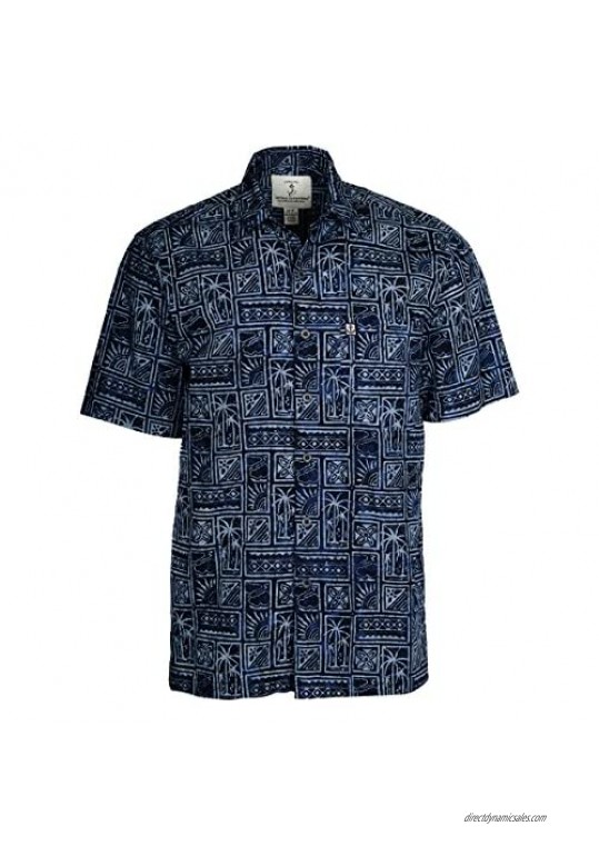 Artisan Outfitters Mens Outer Banks Batik Cotton Shirt (LT  Midnite Blue) A0214-02-LT