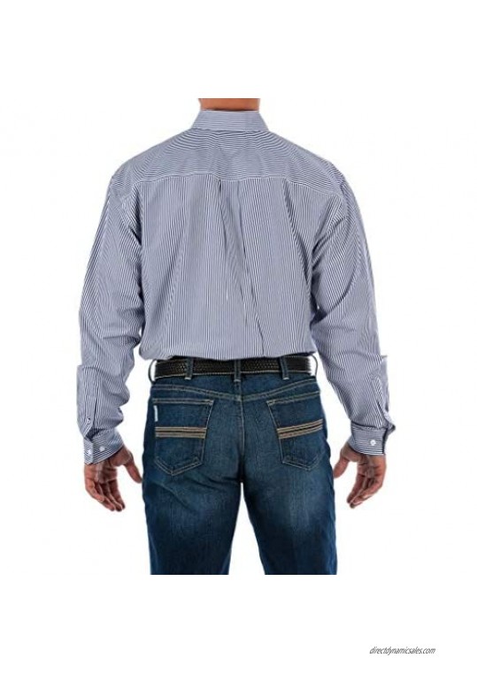 Cinch Men's Classic Fit Long Sleeve Button One Open Pocket Stripe Shirt