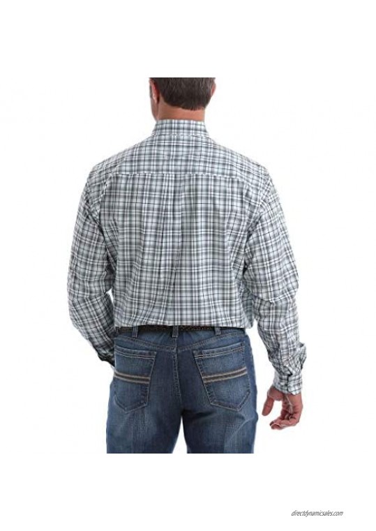 Cinch Men's White Med Plaid Button Long Sleeve Western Shirt - Mtw1105060