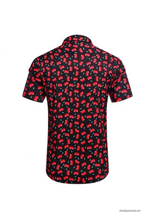 COOFANDY Men's Hawaiian Shirt Short Sleeve Regular Fit Floral Shirts Casual Button Down Holiday Beach Aloha Shirts