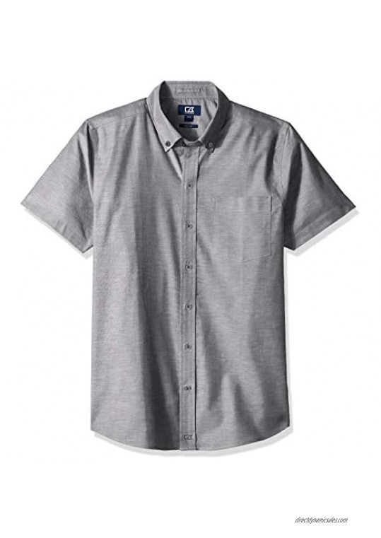 Cutter & Buck Men's Easy Care Tailored Fit Stretch Oxford Short Sleeve Shirt