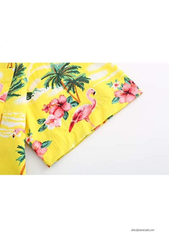 Dioufond Mens Hawaiian Shirts Short Sleeve Aloha Hawaii Tropical Shirt