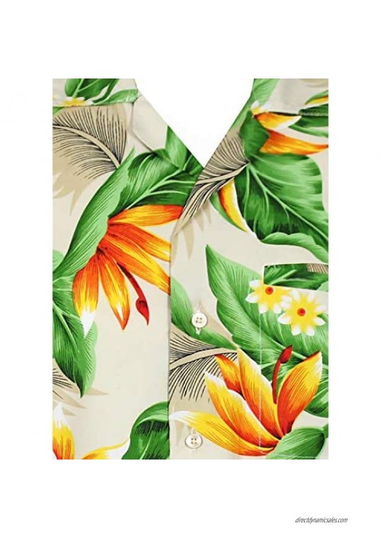 Hawaiian Shirt for Men Funky Casual Button Down Very Loud Shortsleeve Unisex Bird of Paradise Flower