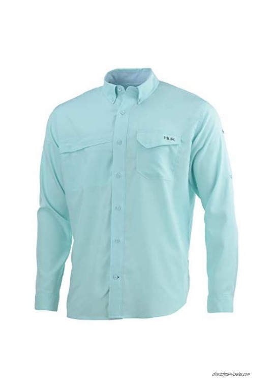 Huk Men's Tide Point Woven Solid Long Sleeve Shirt