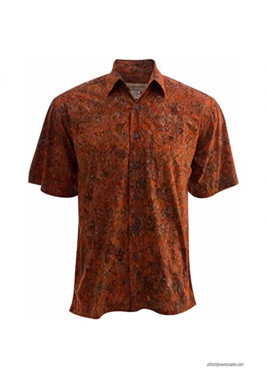 Johari West Fire Diamonds Tropical Hawaiian Cotton Batik Shirt