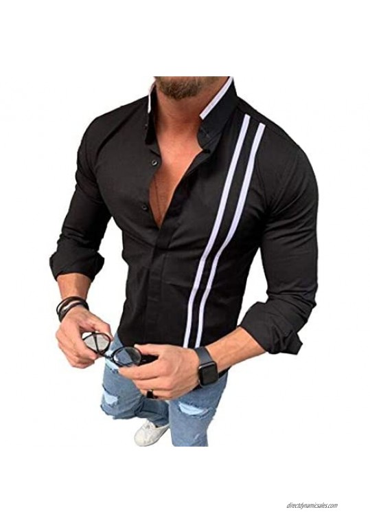 NEWJUNJIE Trend New Men's Long Sleeve Shirt Slim Fit Lapel Fashion Casual Men Shirt Cardigan S-XXXL