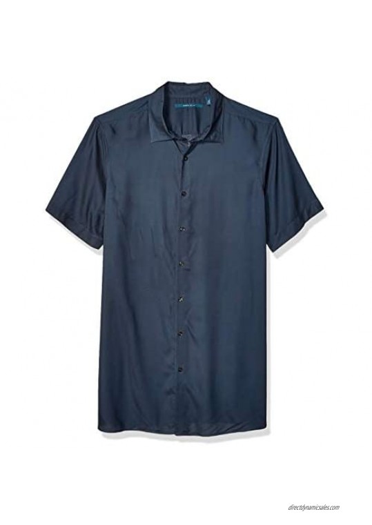 Perry Ellis Men's Big and Tall Solid Cottn Modal Short Sleeve Shirt