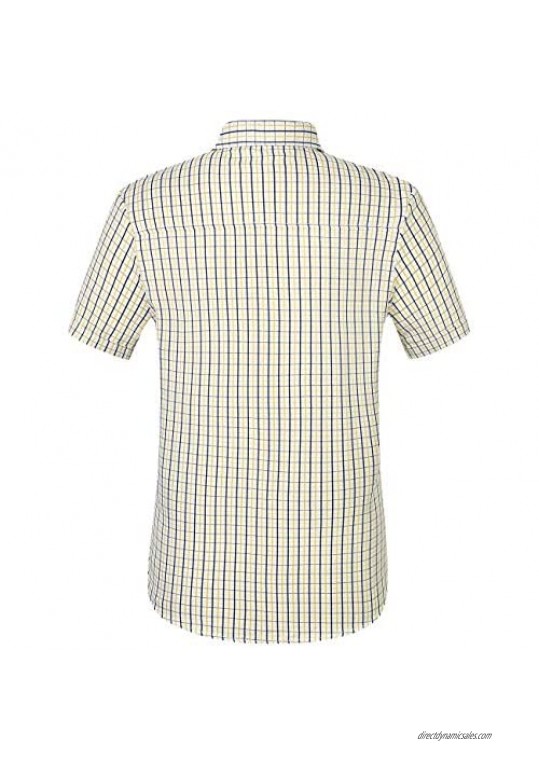 SSLR Mens Plaid Shirts Short Sleeve Button Up Shirts for Men
