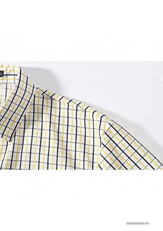 SSLR Mens Plaid Shirts Short Sleeve Button Up Shirts for Men