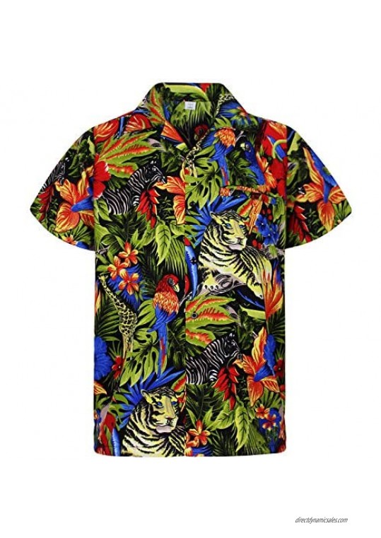 V.H.O Funky Hawaiian Shirt Jungle Black