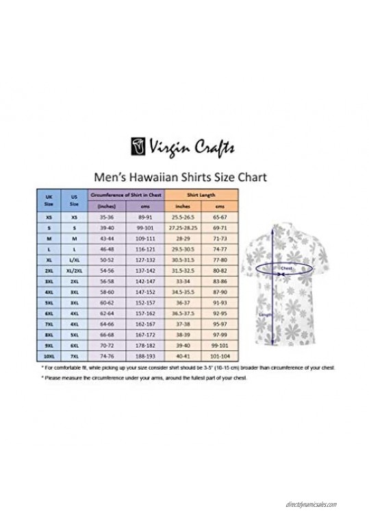 Virgin Crafts Hawaiian Shirt for Men Aloha Beach Red M