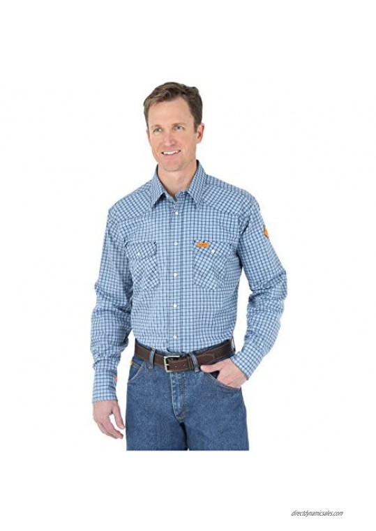Wrangler Riggs Workwear mens Fr Flame Resistant Western Long Sleeve Two Pocket Snap Shirt