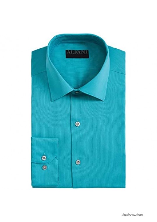 Alfani Mens Regular Fit Officewear Button-Down Shirt Blue L