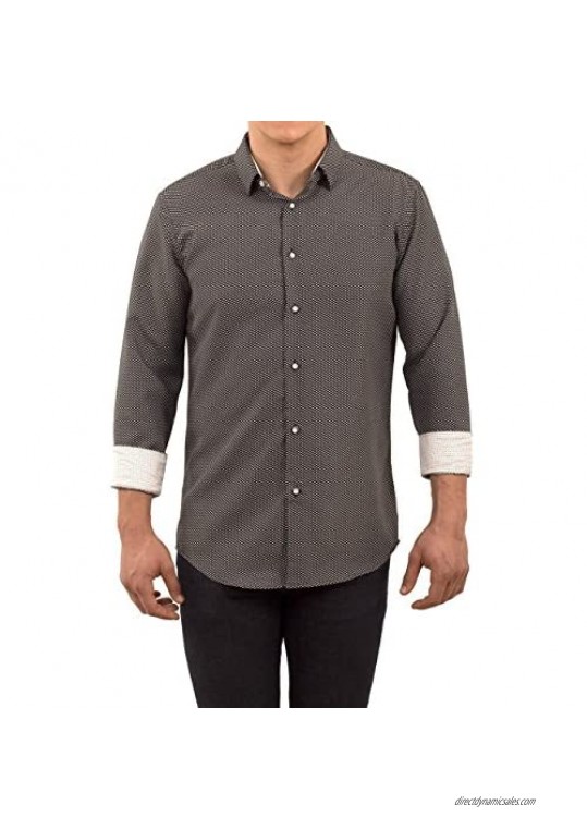Alpine Swiss Wayne Mens Long Sleeve Button Down Dress Shirt Button Front Shirt Tucked or Untucked