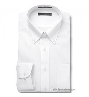 Damon Pinpoint Oxford Button Down Collar Dress Shirt (White  16 32/33)