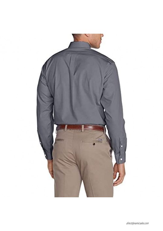 Eddie Bauer Men's Wrinkle-Free Classic Fit Long-Sleeve Pinpoint Oxford Shirt - Solid Lead XXL
