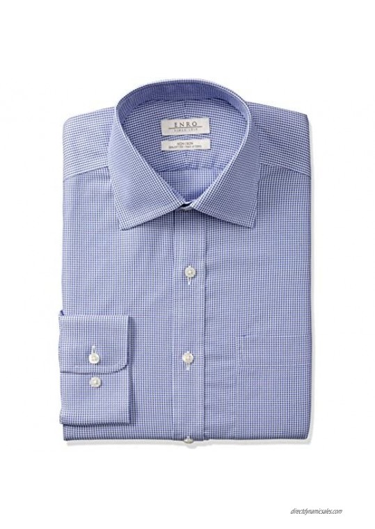 Enro Men's Houndstooth Non-Iron Classic Fit Dress Shirt
