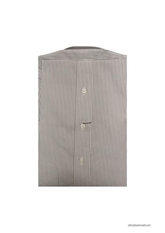 Gold Label Roundtree & Yorke Non-Iron Fitted Point Collar Stripe Dress Shirt F85DG143 Smoke