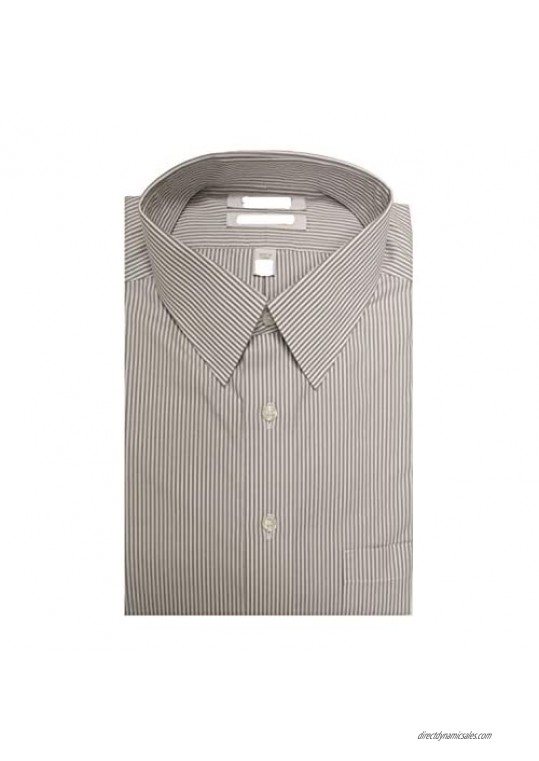 Gold Label Roundtree & Yorke Non-Iron Fitted Point Collar Stripe Dress Shirt F85DG143 Smoke