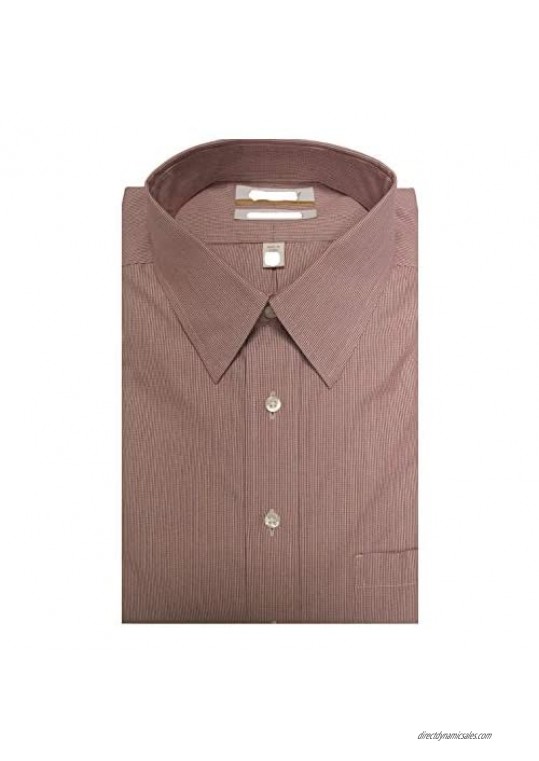 Gold Label Roundtree & Yorke Non-Iron Regular Point Collar Stripe Dress Shirt S85DG051 Brick