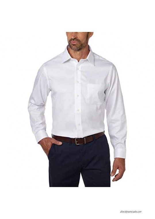 Kirkland Signature Men's Tailored Fit 100% Cotton Non-Iron Spread Collar Dress Shirt