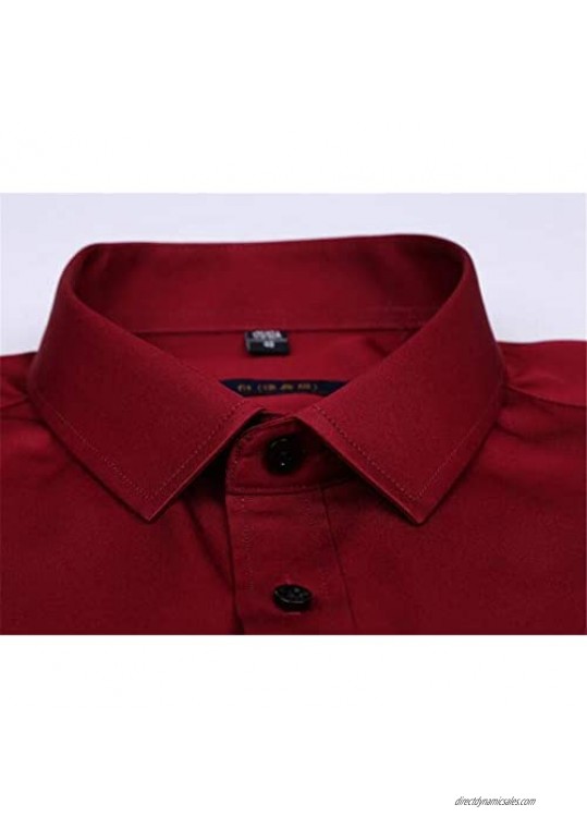 LIBODU Long Sleeved Shirt for Men Slim Fit Male Social Business Dress Work Shirt Men Business Shirts Formal US 2XL