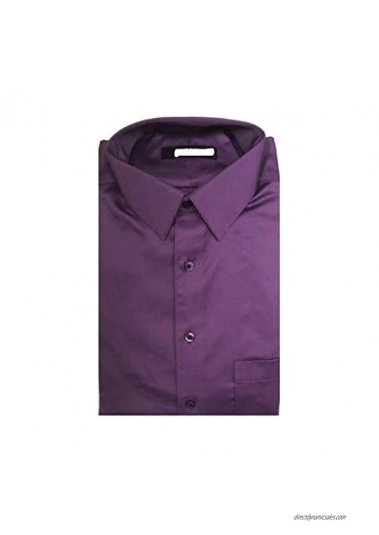 Murano Slim Fit Point Collar Sateen Solid Dress Shirt S95DM020 Potent Purple
