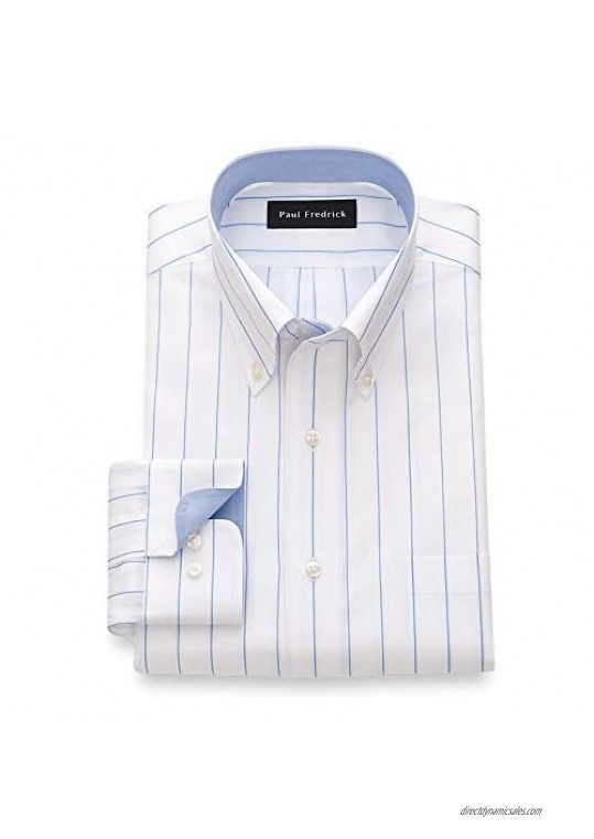 Paul Fredrick Men's Classic Fit Pure Cotton Fine Line Stripe Dress Shirt