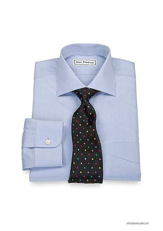 Paul Fredrick Men's Non-Iron 2-Ply Cotton Cutaway Collar Dress Shirt
