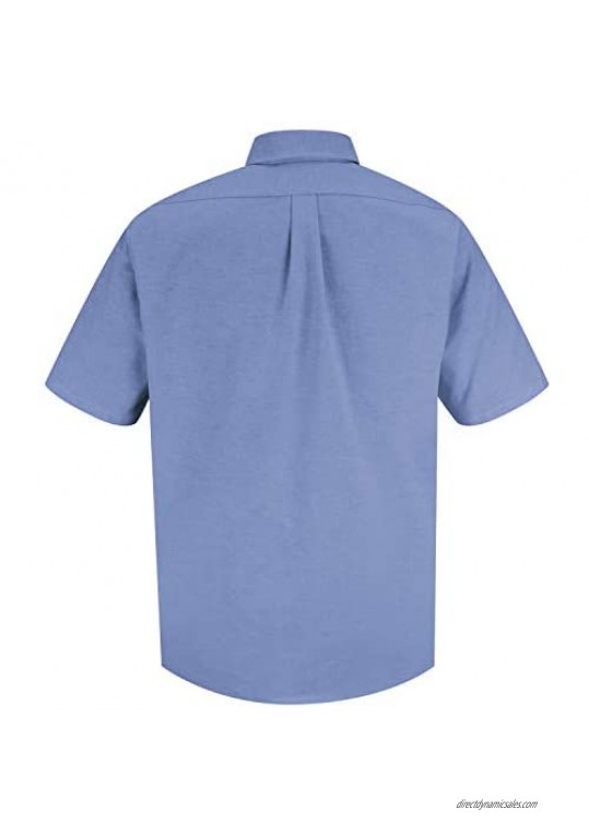 Red Kap Men's Size Executive Oxford Dress Shirt Short Sleeve Light Blue Large/Tall