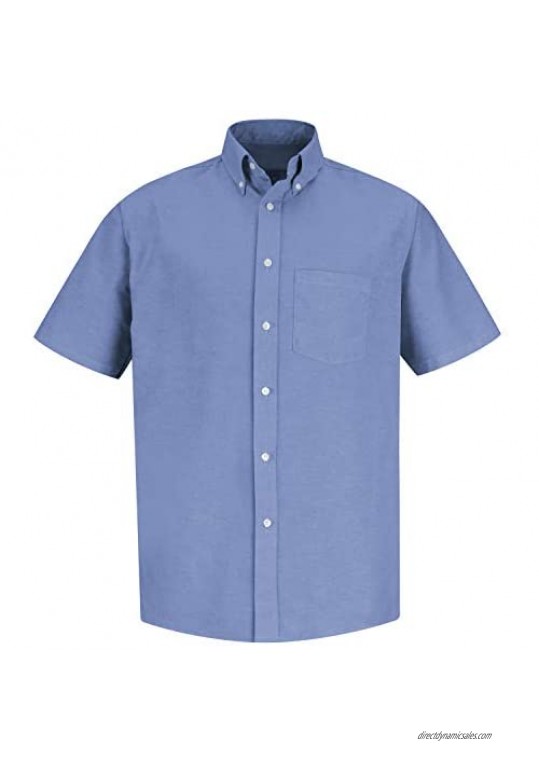Red Kap Men's Size Executive Oxford Dress Shirt Short Sleeve Light Blue Large/Tall