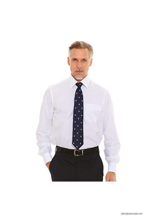 Savile Row Men's White Poplin Classic Fit Shirt