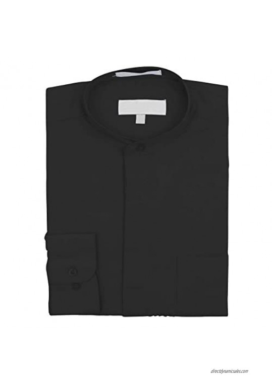 TDC Collection Men's Cotton Blend Banded Collar Dress Shirt