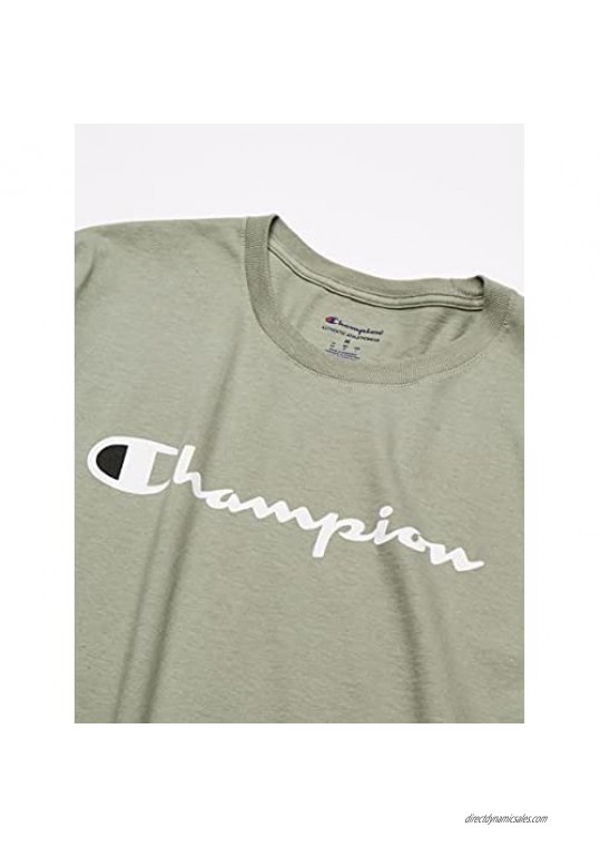 Champion Men's Classic T-Shirt Screen Print Script Ecology Green-Y07718 X- Large