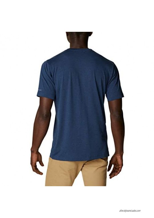 Columbia Men's Tech Trail Crew Neck Shirt Wicking Sun Protection Collegiate Navy X Large Tall