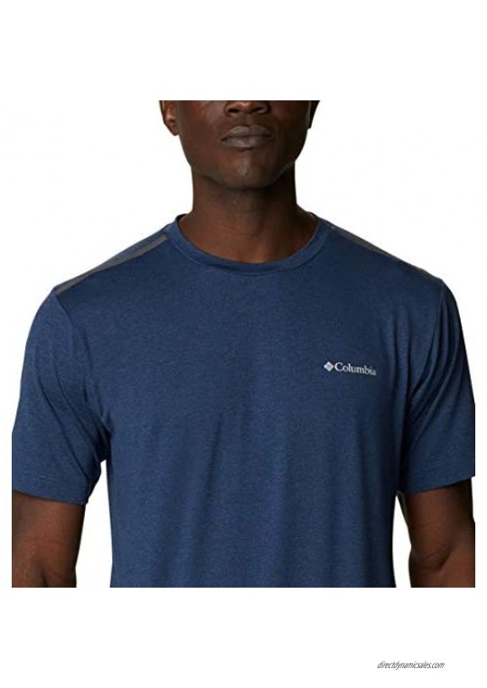 Columbia Men's Tech Trail Crew Neck Shirt Wicking Sun Protection Collegiate Navy X Large Tall