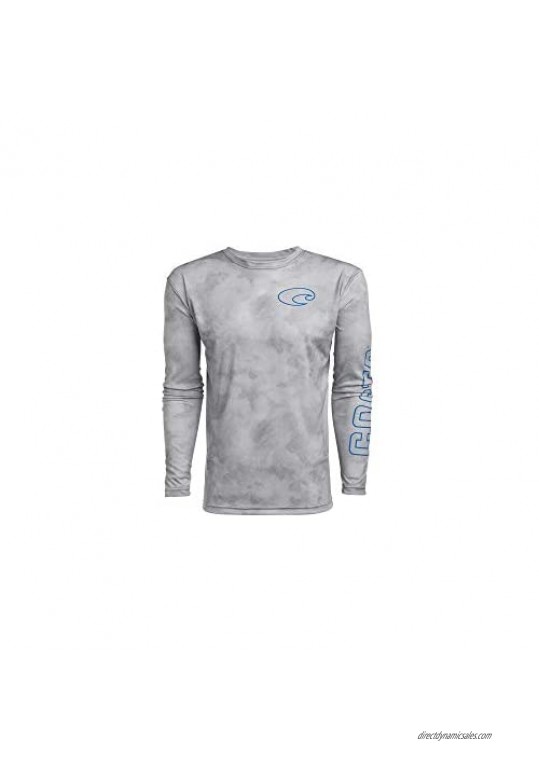 Costa Del Mar Men's Tech Topographic Performance Long Sleeve Shirt  Gray  X-Large