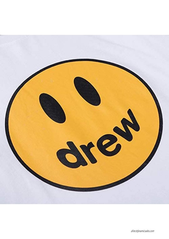 Drew House T-Shirt Bieber Smiley Face Shirt Casual Short Sleeve Shirts Trend Fashion Tee Top for Men Women Youth