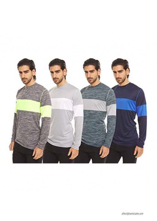 Dri-Fit Long Sleeve T Shirts for Men-4 Pack- Moisture Wicking  Quick Dry Tees