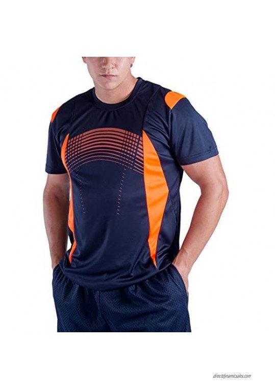 Facitisu Mens Short Sleeve Performance Shirt Lightweight Athletic Running Sport Dry fit Tee Shirts S-3XL